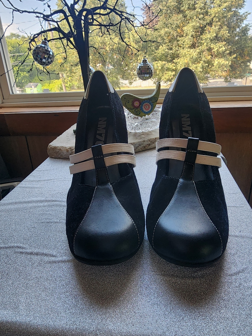 NM70 Black and Off White Women’s  Sporty, Comfortable Heels